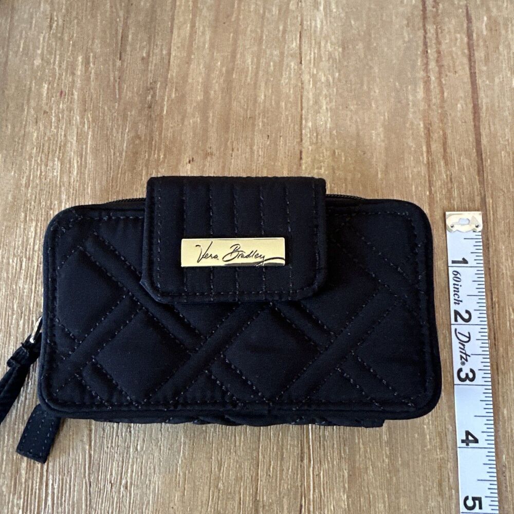 Vera Bradley Black Quilted Wallet Wristlet EUC - Picture 6 of 6